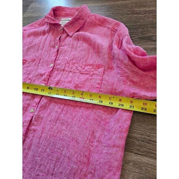 Rachel Zoe 100% Linen Pink Button-Up Shirt Size L, Breezy & Bold Vibes Vacay - Picture 6 of 7